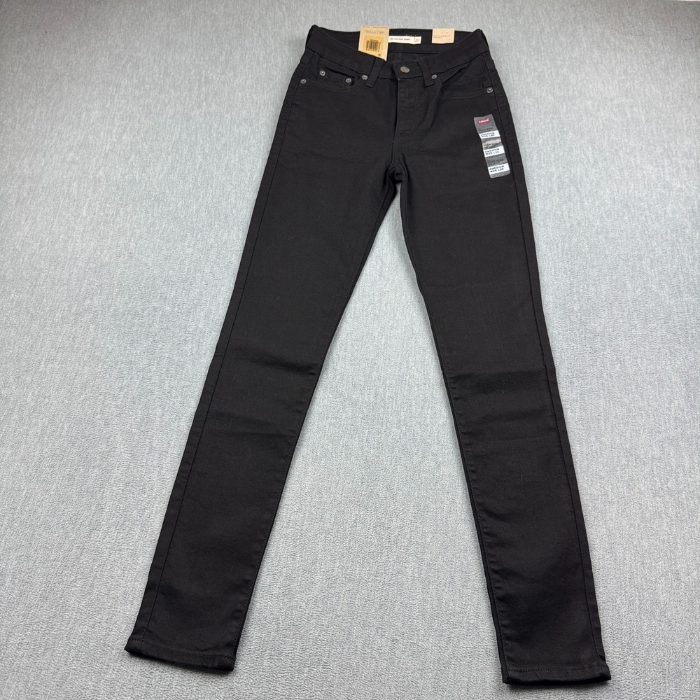 Levis Jeans Womens 25x30 Black 721 High Rise Skinny Denim Pockets Cotton NWT